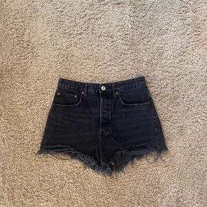 Zara High Rise Jean Shorts / Black / Size 8